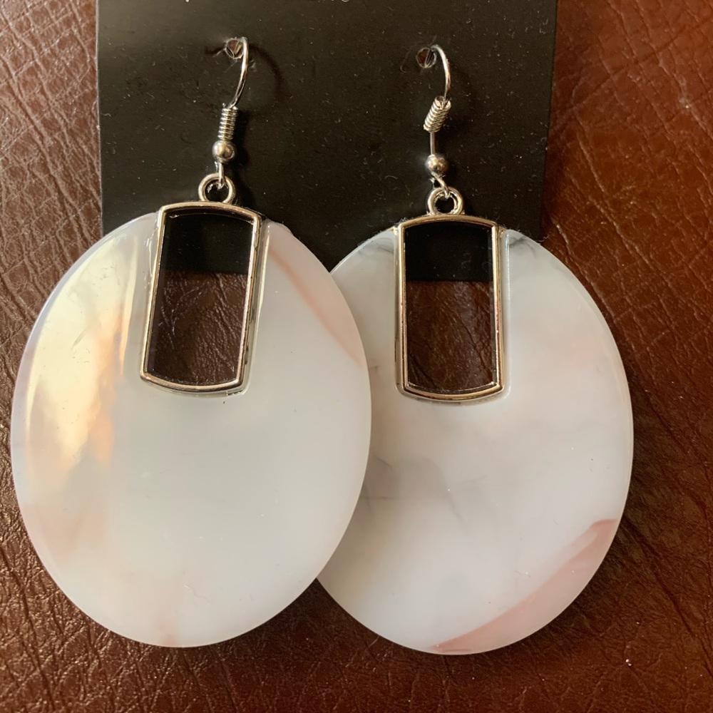 White marble earrings